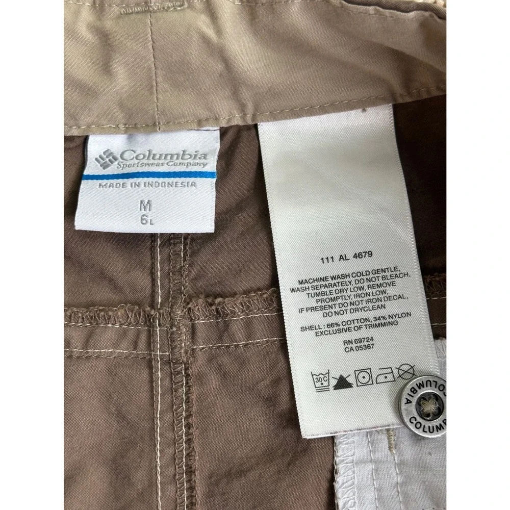 Columbia Womens‎ Brown Hiking Shorts Drawstring Cargo Size 6 Medium Classic